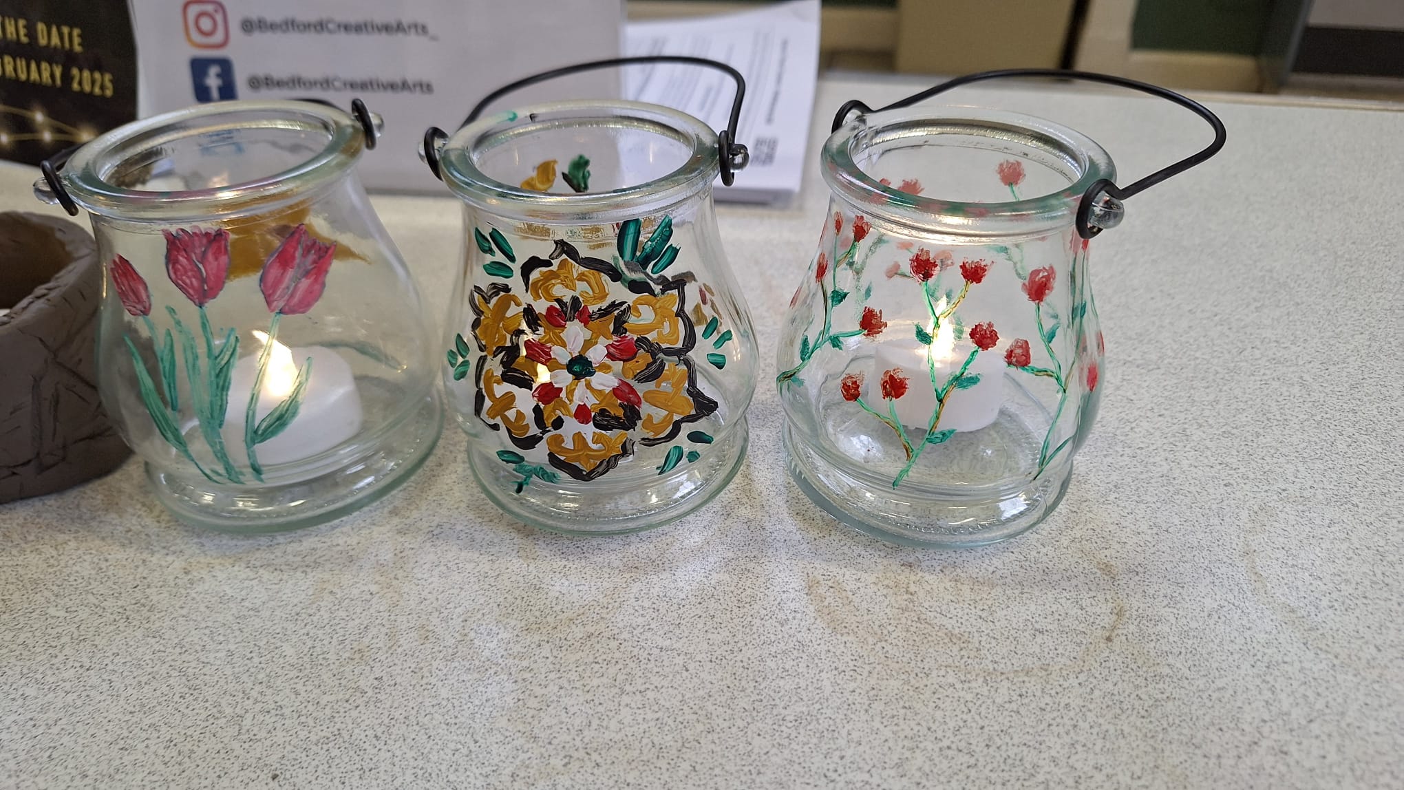 Artist working with mixed media